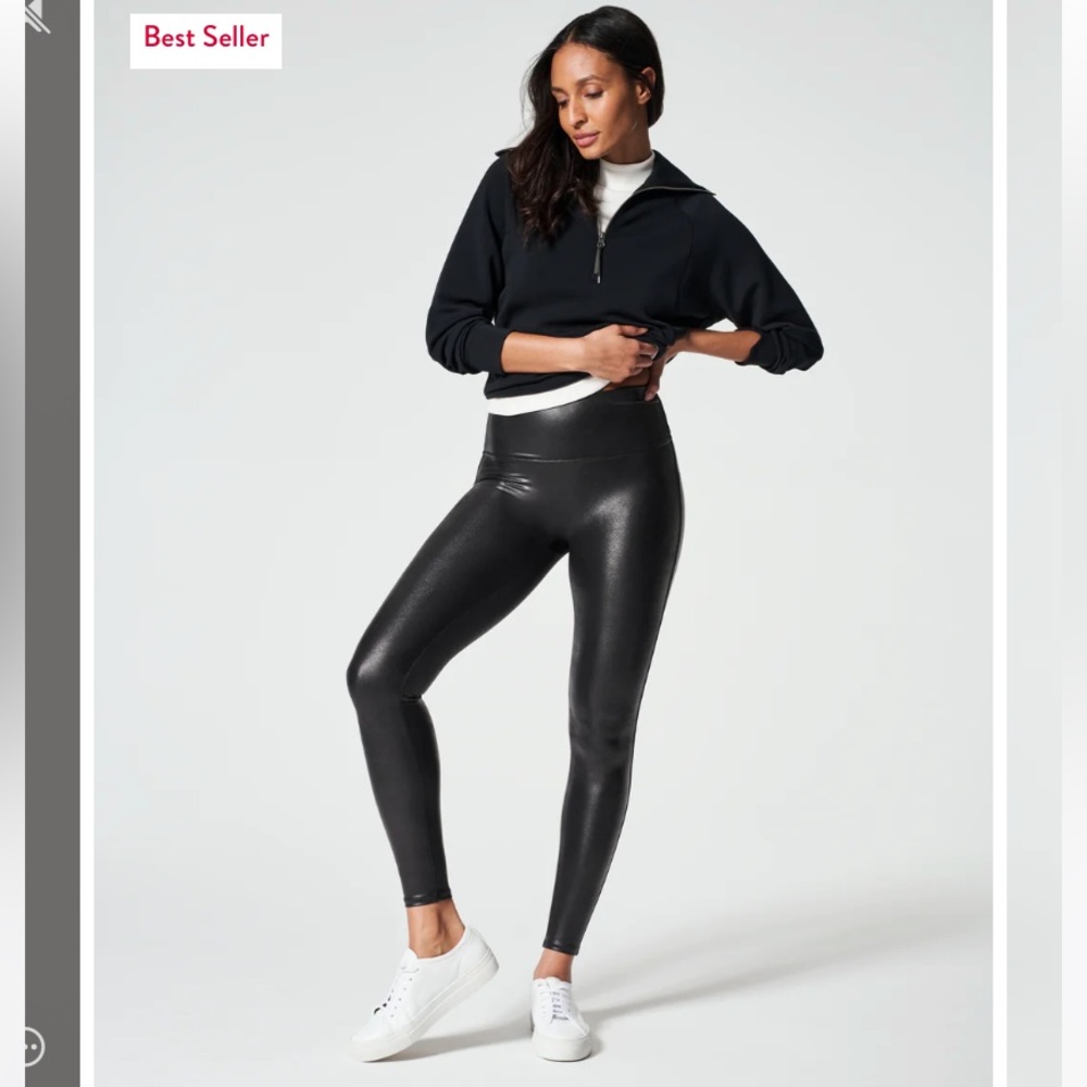 Spanx Faux Leather Leggings Black size Small